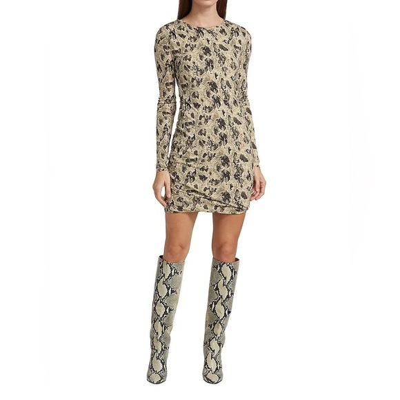 Rag & Bone Tan snake poppy draped dress - Picture 3 of 10